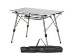 Tavolo Da Campeggio Pieghevole Campfeuer 90,5 X 51,5 Cm, Argento, Tavolo Pieghevole Con Borsa Per Il Trasporto, Regolabile In Altezza