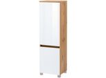 Midischrank Welltime "Horki", Weiß, B:40Cm H:130Cm T:35Cm, Holzwerkstoff, SchräNke, Midischrank, 40 Cm Breit