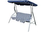 Dondolo 180 X 160 X 107 Cm Poliestere Blu/Bianco
