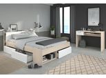 Jugendzimmer-Set PARISOT Most, weiß (akazie, weiß), B/H: 160cm x 200cm, Schlafzimmermöbel-Sets