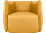 Sessel Egoitaliano "Ludo Loungesessel, Designsessel, Clubsessel, Elegant Und Zeitlos", Gelb, B:80Cm H:68Cm T:80Cm, Leder »Bull« (Echtes Rindsleder). Geschliffenes, Pigmentiertes Und Behandeltes Rindsleder Mit Einer Dicke Von 1, 3-1, 5 Mm. Dieses Leder Zeigt Eine Ziemlich Weiche Hand Mit Einem Halb Undurchsichtigen Aussehen. Es Handelt Sich Um Ein GeschüTztes Leder. Eine Leichte Deckschicht SchüTzt