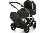 Geschwisterwagen HAUCK Duett 2 black, Baby, schwarz, Polyester, Aluminium, Kinderwagen, mit Regenschutz, Kinderwagen