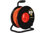 Kotarbau® Avvolgitore Per Cavi Di Prolunga 35M 3X1,5 H05VV-F Grande Avvolgitore Con Protezione Termica 4 Volte Messa A Terra Supporto In Metallo Utile Per Ogni Casa, Immobile, Officina, Cantiere O Appartamento
