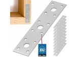 Kotarbau® 10 Pz Connettore Piatto 150X35 Mm Piastra Forata Argento Zincato Connettore Per Legno Interno - Esterno Piastra Forata Connettore In Acciaio Piastra Forata Barra Piatta