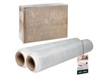 Kotarbau® 2 Rotoli Film Da Imballaggio Film Estensibile 1,5 Kg | L 285 M W 50 Cm | Film Estensibile Trasparente Rotolo Film Estensibile Film Trasparente Film Da Imballaggio Film Mobile Trasparente Per Mobili Film Da Imballaggio Stretch