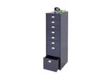 Rollcontainer Preston T851, Schubladenschrank Stahlschrank, 110X28X41Cm 8 Schubladen ~ Dunkelgrau