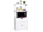 Costway Costway Armadio A Ripiani Armadio Da Cucina Con Cassetto Bianco 32,5 X 60 X 122 Cm