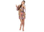 Costume Da Donna Hippie Flower Power Anni '60 Colorato - S