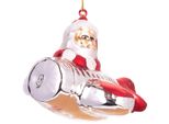 Brubaker Babbo Natale In Aereo - Guaina Natalizia In Vetro Dipinta A Mano - Figure Di Decorazione Per L'albero Di Natale - Guaina Ciondolante Divertente - 12 Cm