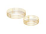 Set Aus 2 Tabletts "Feel"" - Holz Und Glas - Goldfarben - Atmosphera Interior Designer"