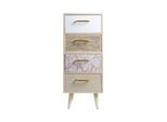 Cassettiera Rebecca Mobili A 3 Cassetti In Legno, Marrone E Bianco
