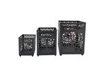 Rebecca Mobili Set Di 3 Portacandele In Stile Marocchino In Metallo Nero