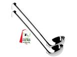Mestolo Per Zuppa "Kebal"" In Acciaio Inox Kadax, Mestolo Per Salsa Con Manico Lungo Ed Ergonomico, 9 Cm + 10 Cm, Argento"