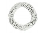 Ghirlanda Decorativa Kadax, Ideale Come Ghirlanda Per Porte, Ghirlanda In Vimini Naturale, Ghirlanda In Rattan, Ghirlanda Da Tavolo (Bianco 30 Cm)