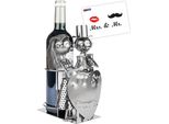 Brubaker Portabottiglie Just Married - Portabottiglie In Metallo Per Matrimonio - Regalo Di Vino Per Sposi O Anniversario Di Matrimonio - Coppia Di Sposi