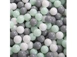 Kiddymoon 300/6Cm Palline Giochi Per Bambini Palline Da Piscina Palline Di Plastica Per Bambini Eu, Bianco/Grigio/Menta