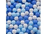 Kiddymoon 500/6Cm Palline Per Bambini Per Giochi Di Palla Nella Vasca Da Bagno Palline Di Plastica Per Bambini Eu, Blu Bambino/Blu/Perla