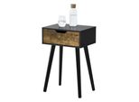 Tavolino 'ÖStersund' 60X40X30 Cm Con Cassetto Nero/Legno Scuro