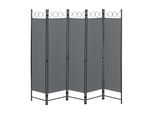 Divisorio Saragozza 5 Pezzi 200X171 Cm Schermo Divisorio 5 Pezzi Schermo Privacy Parete Divisoria Parete Spagnola Grigio Scuro