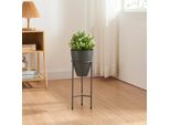 Supporto Per Piante 'Asten' Con Vaso In Metallo 40,5X16 Cm Nero