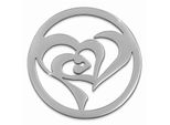 Amello Coins Argento 30 Mm Intarsio Di Monete In Acciaio Inox Cuore Nel Cuore Donna ESC516J