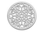 Gioielli Con Moneta Amello Argento 30 Mm Intarsio Acciaio Inox Motivo Moneta Donna ESC523J