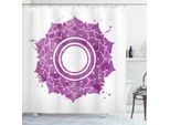 Abakuhaus Tenda Da Doccia Chakra, Mandala Chakra Splash, Impermeabile, Inclusi 12 Anelli, Resistente A Batteri E Muffe, 175 X 180 Cm, Viola E Bianco