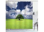 Abakuhaus Tenda Da Doccia Naturale, Albero Secolare Nel Prato, Set Incl. 12 Ganci In Tessuto Impermeabile, Antibatterico E Antimuffa, 175 X 220 Cm, Verde-Blu