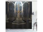 Abakuhaus Tenda Da Doccia Gotica, Colonne, Opaca, Incl. 12 Anelli, Resistente A Batteri E Muffe, 175 X 200 Cm, Avorio, Marrone, Nero