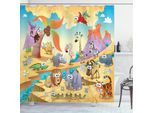 Abakuhaus Tenda Da Doccia Colorata, Animali Naturali Ippopotamo, Opaca, Incl. 12 Anelli, Resistente A Batteri E Muffe, 175 X 240 Cm, Multicolore