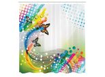 Abakuhaus Tenda Da Doccia Colorata, Trippy Flying Butterflies Con Bolle Colorate Comet Bubbles Creative Fantastic Design, Tessuto Set Decorativo Per Bagno Con Ganci, 175X240 Cm, Multicolore