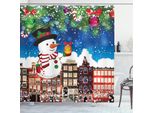 Abakuhaus Tenda Da Doccia Natalizia, Snowy StadtstraßE, Opaca, Incl. 12 Anelli, Resistente A Batteri E Muffe, 175 X 240 Cm, Multicolore