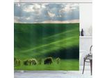 Abakuhaus Tenda Da Doccia Naturale, BewöLkt Meadow Hills, Impermeabile, Incl. 12 Anelli, Resistente A Batteri E Muffe, 175 X 240 Cm, Verde