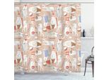 Abakuhaus Tenda Da Doccia Per Bambini, Caricatura Di Gatti Musicisti, Impermeabile, Incl. 12 Anelli, Resistente A Batteri E Muffe, 175 X 200 Cm, Taupe Caldo Bianco