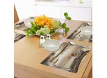 Tovagliette Abakuhaus Safari, Leopardo, Cielo Nuvoloso Drammatico Africa Safari Wild Cats Nature Picture Fermo, Tiscjdeco In Tessuto Resistente Al Lavaggio Per Sala Da Pranzo E Cucina, Beige E Marrone