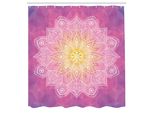 Abakuhaus Tenda Da Doccia Mandala, Potere Spirituale Psichedelico E Magico Della Vita, Set Decorativo Per Bagno In Tessuto Con Ganci, 175X240 Cm, Fucsia Giallo