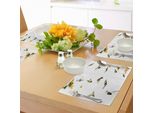Abakuhaus Tovagliette Colibrì, Collezione Di Colibrì In Movimento E A Riposo Girasoli Divertimento Estivo, Tiscjdeco In Tessuto Resistente Al Lavaggio Per La Sala Da Pranzo E La Cucina, Giallo Beige Verde
