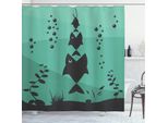 Abakuhaus Tenda Da Doccia Color Verde Acqua, Tema Vita Sottomarina, Opaca, Incl. 12 Anelli, Resistente A Batteri E Muffe, 175 X 240 Cm, Grigio Verde Acqua