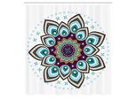 Abakuhaus Tenda Da Doccia Mandala, Motivo Boho Lotus Flower Stilizzato Microcosm, Tema Spirituale Retrò Unico, Set Decorativo Per Bagno In Tessuto Con Ganci, 175X240 Cm, Viola, Marrone E Verde Acqua