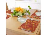 Tovagliette Abakuhaus Arancioni, Foglie D'acero Autunnali Colorate Nella Stravagante Stampa Nature Artsy, Tiscjdeco In Tessuto Resistente Al Lavaggio Per La Sala Da Pranzo E La Cucina, Arancione Scuro