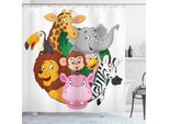 Abakuhaus Tenda Da Doccia Colorata, Animali Esotici, Opaca, Incl. 12 Anelli, Resistente A Batteri E Muffe, 175 X 240 Cm, Multicolore