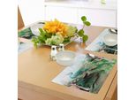 Abakuhaus Tovagliette Peacock, Fantasia Floreale Estiva, Giardino Dai Colori Vivaci, Effetti Pittorici, Stampa Artistica Naturale, Decorazione Da Tavola In Tessuto Resistente Ai Colori Per La Sala Da Pranzo E La Cucina, Colori Fucsia E Verde.