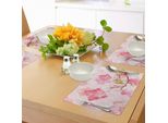 Tovagliette Abakuhaus Con Motivi Floreali, Famiglia Di Scimmie Su Rami D'albero Con Illustrazione Di Sfondo Discreta, Decorazioni Da Tavola In Tessuto Resistente Al Lavaggio Per La Sala Da Pranzo E La Cucina, Colore Rosa Pallido Caffè Rosso