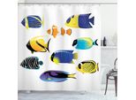 Abakuhaus Tenda Da Doccia Con Motivo Ittico, Tema Surreal Ocean Life, Opaca, Incl. 12 Anelli, Resistente A Batteri E Muffe, 175 X 200 Cm, Blu Turchese