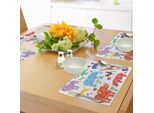 Abakuhaus Tovagliette Africane, Collezione Wild African Animal Design Ricca Di Diverse Forme Ornamentali Floreali, Stampa Digitale Su Tessuto Lavabile, Decorazione Da Tavola Per La Cucina, Multicolore