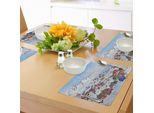 Tovagliette Europee Abakuhaus, Snowy Greenland Nord Scandinavian Peaceful Frozen Winter Nordic Idyllic Image, Tiscjdeco In Tessuto Resistente Al Lavaggio Per Sala Da Pranzo E Cucina, Multicolore