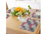 Abakuhaus Tovagliette Con Motivo Di Fiori Di Dalia, Disegno Ripetuto A Mano Con Motivi Floreali Grandi E Piccoli Con Effetti Cromatici, Tovagliette Decorative In Tessuto Resistente Al Lavaggio Per La Sala Da Pranzo E La Cucina, Multicolore
