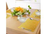 Abakuhaus Tovagliette Gialle, Sfondo Giallo Sfumato Come Birra In Un Bicchiere Con Acqua, Stampe Grafiche, Tiscjdeco In Tessuto Resistente Al Lavaggio Per La Sala Da Pranzo E La Cucina, Giallo