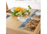 Abakuhaus Tovagliette Paesaggistiche, Deserto Di Acacie Sossusvlei Namibia Africa Meridionale - Foto, Tiscjdeco In Tessuto Resistente Ai Colori Per La Sala Da Pranzo E La Cucina, Celeste Calendula E Verde