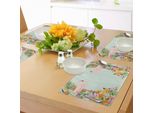 Tovagliette Abakuhaus Con Motivi Floreali, Fenicotteri E Fiori Tropicali, Stampa Esotica Con Animali Hawaiani, Decorazione Da Tavola In Tessuto Resistente Al Lavaggio Per Sala Da Pranzo E Cucina, Azzurro E Arancione